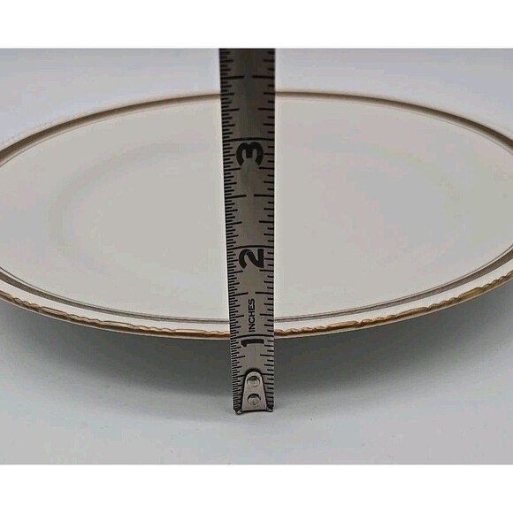 Rorstrand Sweden Porcelain #521 Scalloped Dinner Plate Gold Ribbon Pattern - Picture 5 of 6